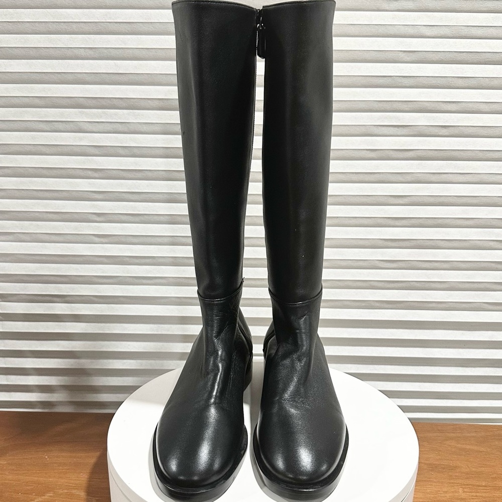 🌹STUART WEITZMAN🌹 Keelan Leather Knee Black Boots Size: 5B - Picture 6 of 14